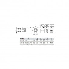 YT-3851 YATO Cheie tubulara pentru bujii 16 mm, cu..