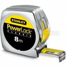 Ruleta PowerLock Classic STANLEY cu carcasa ABS 8m x 25mm