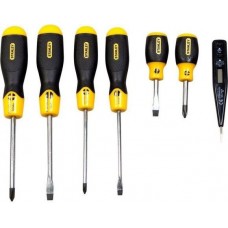 STANLEY Set de 6 surubelnite Cushion Grip si tester tensiune