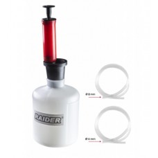 RAIDER Pompa manuala de ulei si combustibil, capacitate 1.6 L, cu 2 furtunuri cu diametru 6 si 8 mm RAIDER Pompa manuala de ulei si combustibil, capacitate 1.6 L, cu 2 furtunuri cu diametru 6 si 8 mm