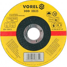 Disc abraziv pentru debitat metale 125x2.5x22 mm VOREL