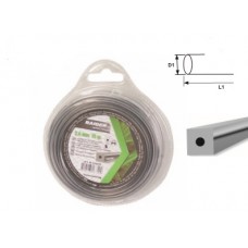Rezerva de guta 2.4 mm x 15 m. profil patrat.insertie metalica. pentru trimere electrice si motocoase