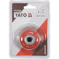 YATO Perie cupa inox, diametru 65 mm, filet M14..