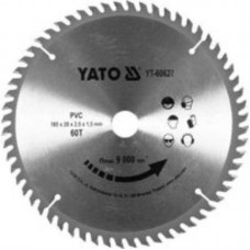YATO Disc circular aluminiu, 185 x 2.5 x 20 mm, pentru taiere PVC