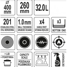 YATO Cratita cu capac, 40 x 26 cm, capacitate 32 L..
