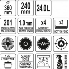 YATO Cratita cu capac, 36 x 24 cm, capacitate 24 L..