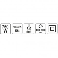 YATO Rectificator drept, putere 750 W, viteza regl..
