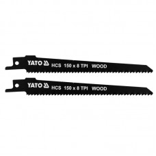 YATO Set 2 lame fierastrau sabie, pentru lemn, lungime 150 mm, pas dinte 8 TPI YATO Set 2 lame fierastrau sabie, pentru lemn, lungime 150 mm, pas dinte 8 TPI