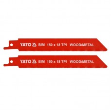 YATO Set 2 lame fierastrau sabie, pentru lemn si metal, lungime 150 mm, pas dinte 18 TPI YATO Set 2 lame fierastrau sabie, pentru lemn si metal, lungime 150 mm, pas dinte 18 TPI