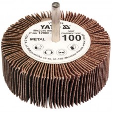 YATO Perie abraziva circulara cu tija, dimensiune 80 x 30 x 6 mm, granulatie 100