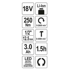 YATO Masina de insurubat cu acumulator Li-Ion 18 V..