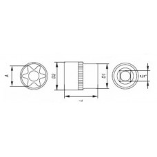 YATO Cheie tubulara TORX E14, prindere patrat 1/2&..