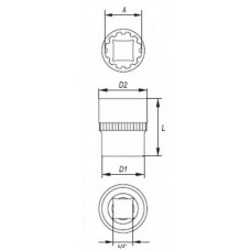YATO Cheie tubulara spline 13 mm, prindere patrat ..