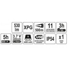 YATO Lanterna 3 in 1 LED, cu acumulator, Li-Ion 3...