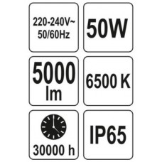 YATO Reflector LED SMD, putere 50 W, 5000 Lm..