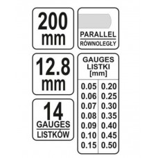 YATO Lere pentru masurare, lungime 200 mm, 14 lame..