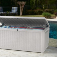 KETER. Lada depozitare piscina alb Rattan, 500 L KETER. Lada depozitare piscina alb Rattan, 500 L