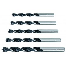 Set 5 burghie pentru lemn 4-10 mm prindere cilindrica RAIDER