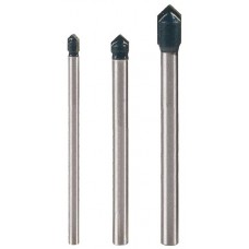 Set 3 burghie pentru sticla si ceramica 5 - 8 mm prindere cilindrica RAIDER