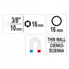 YT-38511 YATO Cheie pentru bujii 16 mm, cu prinder..