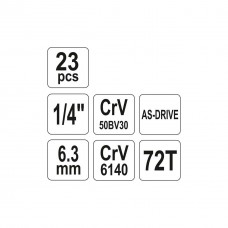 YT-14421 YATO Set chei tubulare 1/4", 23 pies..