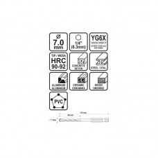 21688 STHOR Burghiu universal de 7 mm cu prindere ..