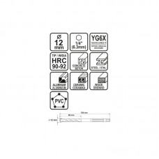 21692 STHOR Burghiu universal de 12 mm cu prindere..