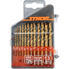 Set 13 burghie pentru metal din titan HSS 1.5 mm-6.5 mm STHOR