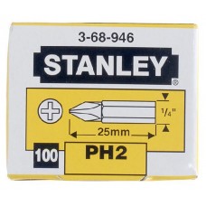 Set de 100 de varfuri de insurubat Phillips Ph2 x 25 mm STANLEY.