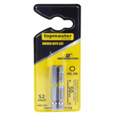 TOPMASTER Set 2 biti hexagonali H5, H6 mm, prinder..