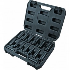 TOPMASTER Set 15 chei tubulare hexagonale lungi de impact 10-32 mm prindere patrat 1/2