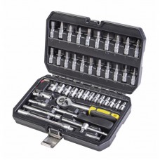 TOPMASTER Trusa 46 chei tubulare si biti prindere patrat 1/4 Cr-V