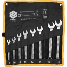 Set 8 chei combinate satinate CrV 6-19 mm VOREL