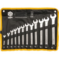Set 12 chei combinate satinate CrV 6-22 mm VOREL