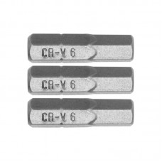 65504 STHOR Set 3 biti profil hexagonal 6x25 mm, prindere hexagonala 1/4"