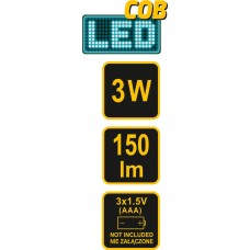Lanterna prindere cap 3 W 150 lm VOREL..