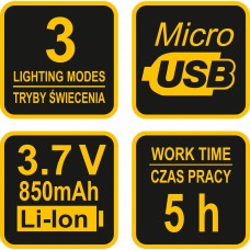 Vorel  Lanterna pentru cap 4 leduri 3W acumulator ..