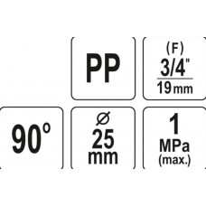 FLO Conector pentru tevi PP, 90 grade GW, dimensiu.. FLO Conector pentru tevi PP, 90 grade GW, dimensiu..