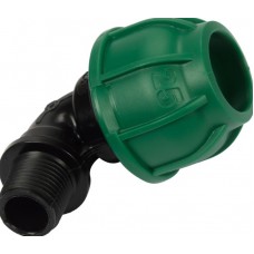 FLO Conector pentru tevi PP, 90 grade, dimensiune 25 mm x 1/2", presiune 10 BAR