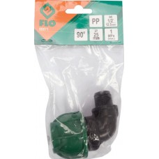 FLO Conector pentru tevi PP, 90 grade, dimensiune .. FLO Conector pentru tevi PP, 90 grade, dimensiune ..