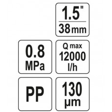 FLO Filtru apa sistem irigare, racord 1.5", p.. FLO Filtru apa sistem irigare, racord 1.5", p..