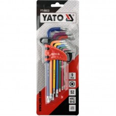 YATO Set 9 chei TORX T10-T50, tip L, colorate..