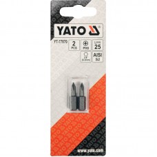 YATO Set 2 biti cruce PH0, prindere hexagonala 1/4..