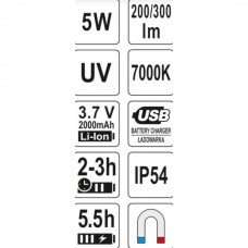 YATO Lanterna cu acumulator, Li-Ion 3.7 V, cu LED ..