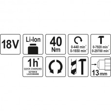 YATO Autofiletanta cu percutie, cuplu maxim 40 Nm,..