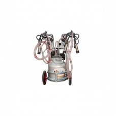 EMT. Aparat de muls vaci EMT, un bidon aluminiu 40 litri, 2 posturi, pompa vacuum ulei