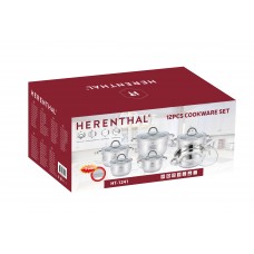 HERENTHAL Set cratite inox cu capace de sticla ter..