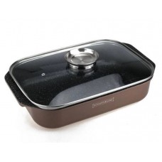 RL-ARG34ML ROYALTY LINE Cratita dreptunghiulara, 34 x 24 cm, marmorata, cu capac, capacitate 6.5 L.