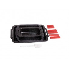 RL-MCC3A ROYALTY LINE Set 3 tavi interior marmorat, cu manere si spatula plastic