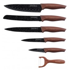 RL-WD5D ROYALTY LINE Set 5 cutite cu invelis marmorat si decojitor pentru legume